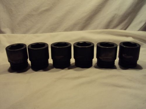  6 WRIGHT NEW OLD STOCK 1 3/8&#034; X 3/4&#034; DRIVE, # 6844, 6 POINT IMPACT SOCKETS SET
