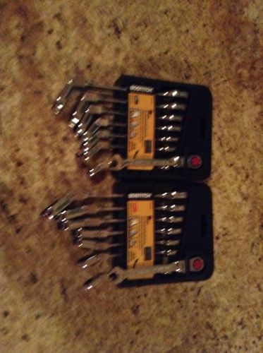Bostitch Two 8 Piece Flex Head Ratcheting Wrench Sets SAE &amp; MM New