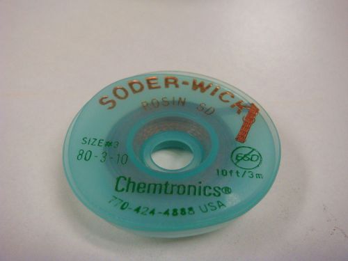 2 Chemtronics 10ftx1 1.9mm Size #3 80-3-10 Desoldering Braid Soder-Wick Rosin