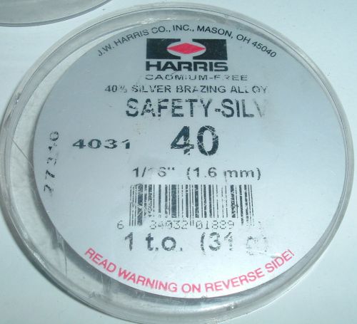 Harris 40% Silver Brazing Alloy 1/16 Diameter Cadmium-Free .98 troy ounce