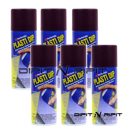 Performix Plasti Dip Matte Black Cherry 6 Pack Rubber Dip Spray Cans Coating