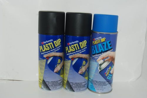 2 Cans NEW Black Plasti Dip (PLUS BLAZE BLUE)