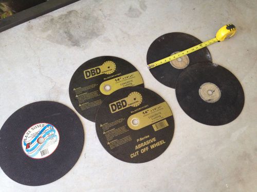 Mixed lot of six 14&#034; cutting wheels, masonry, concrete, steel- 3 new 3 used for sale