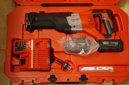 New milwaukee m18 sawzall 18v 2620-22 lithium w/ 2 batteries cordless recip saw for sale