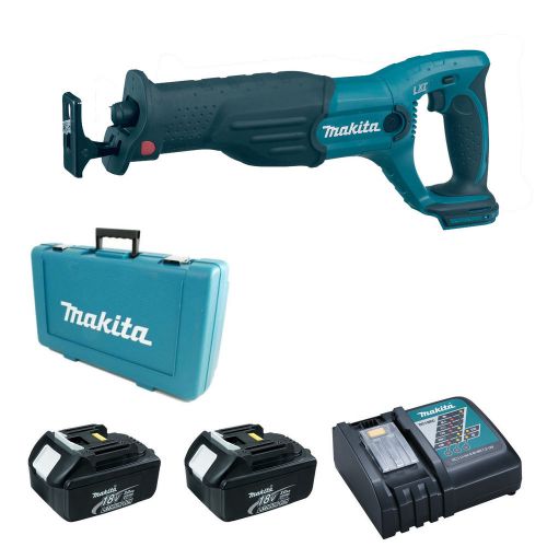 Makita 18v bjr182 reciprocating saw, 2 bl1830 batteries, dc18rc charger &amp; case for sale