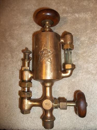 Vintage Powell 1 Pint Brass Drip Oiler - Steam - Hit &amp; Miss Engine Oiler