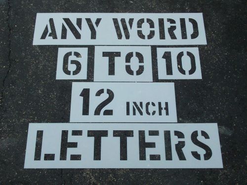 WORD (10) 12&#034; Letters 1/8&#034; LDPE DRIVE THRU CUSTOMER COMPACT Parking Lot Stencils