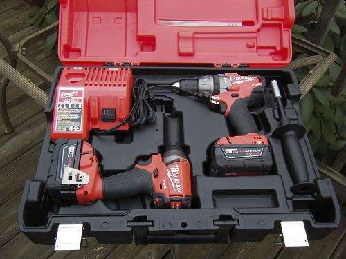 Milwaukee 2797-22 M18 Fuel Li-Ion 1/2’ HammerDrill kit 2 Batt., charger case kit