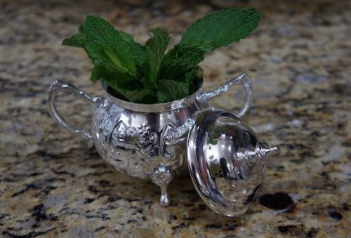 Moroccan Silver Condiment Holder /Sugar/tea Canister