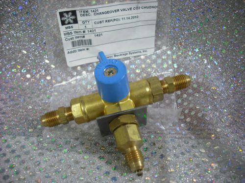 Valve, co2, changeover, 1/4 flare connections, brass for sale