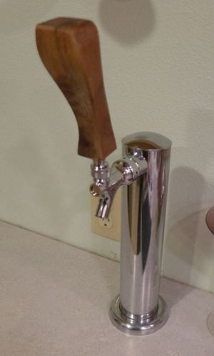 Stainless draft beer tower walnut handle new faucet free shipping
