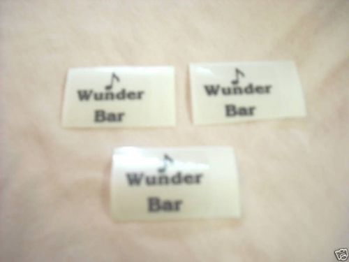 Wunder bar gun stickers set of 3 clear &amp; black 1 x 3/4 for sale