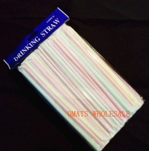 100 Flexible Drinking Straws Individually Wrapped Bending 7 3/4&#034; (ADD SHIP 0.50)