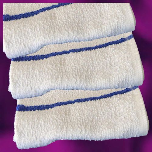 240 (20) DOZEN BOX OF BLUE STRIPED BAR TOWELS / MOPS - WHOLESALE PACK (15 X 18)