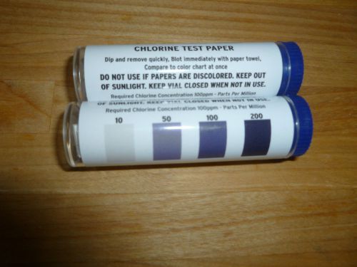 Chlorine test strips..2 packs!....100 paper strips each! for sale