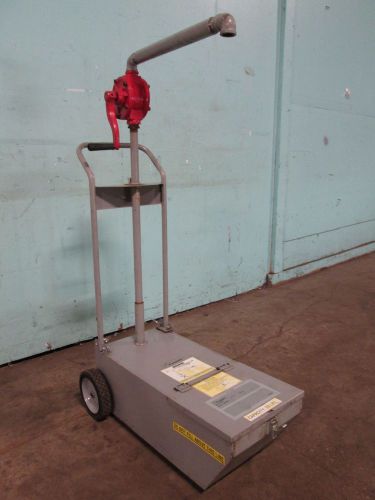 &#034;frymaster&#034; heavy duty 50lb capacity fry oil cart disposal system, w/manual pump for sale