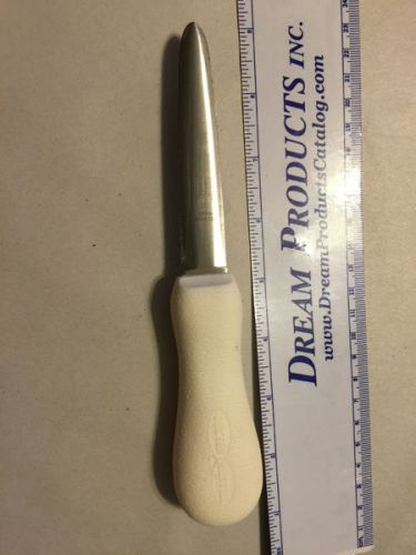 SANI-SAFE DEXTER RUSSELL S137 4&#034; GALVESTON OYSTER KNIFE WITH WHITE HANDLE USED