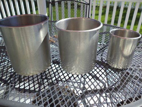 LOT OF THREE BAIN MARIES STAINLESS STEEL SALAD BAR INSERTS
