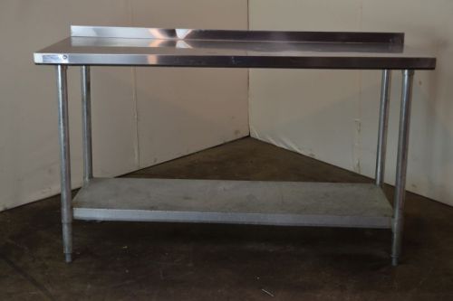 Stainless Steel Table with Backsplash and Bottom Shelf