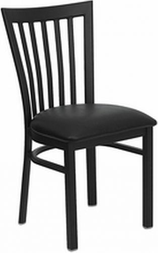 New metal designer restaurant chairs w black vinyl seat**** lot of 24 chairs**** for sale