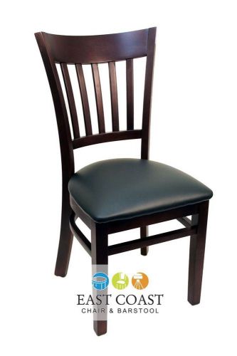 New Gladiator Walnut Vertical Back Restaurant Chair with Green Vinyl Seat