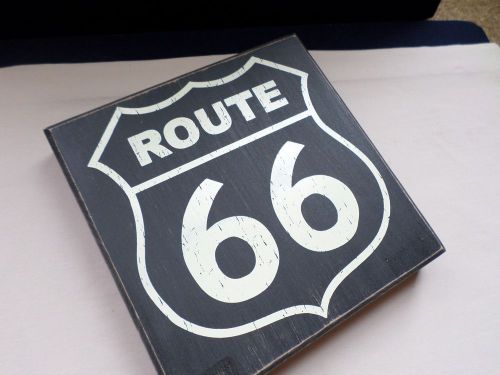 Wood Sign Wall Art Route 66 Classic Black Retro Decoration