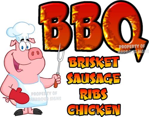 Bbq decal 14&#034; brisket sausage ribs chicken barbecue concession food truck for sale
