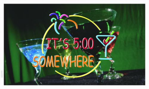 Bb090 it&#039;s 5:00 somewhere margarita banner shop sign for sale