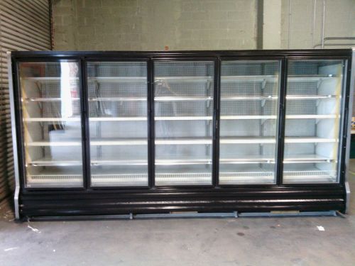 Hussmann glass door reach in  cooler display case led lights  -  10 door run for sale