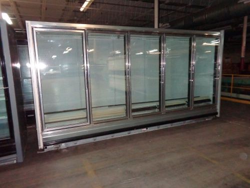 Zero zone glass door reach in freezer display case led lights  -  5 doors for sale