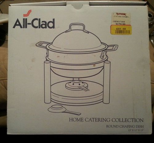ALL CLAD HOME CATERING COLLECTION ROUND CHAFING DISH 13X11X13 MODEL 59929 IN BOX