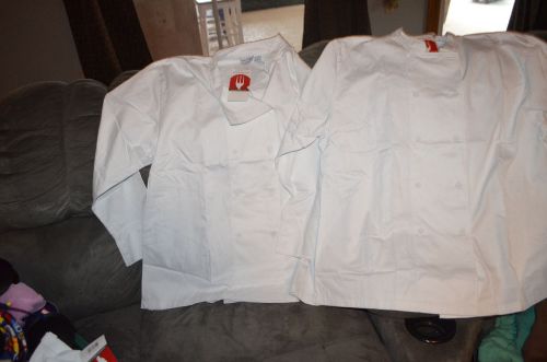Lot 2 chef works cwlj-wht womens executive chef coat white  size xxl for sale