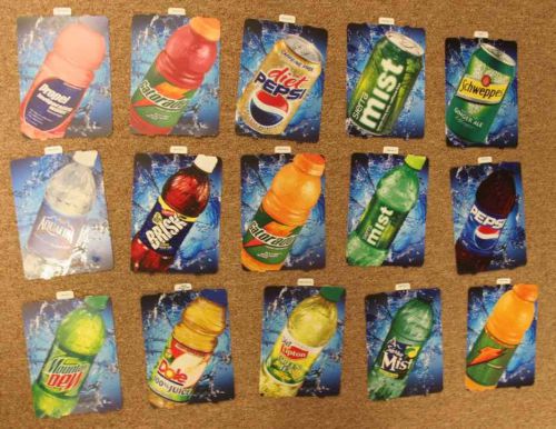 soda vending machine flavor labels - qty 15 for 1 price Pepsi, Gatorade, Crush