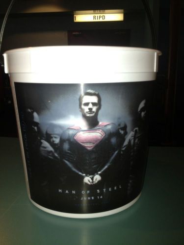 Superman Man Of Steel 170 Oz Hard Plastic Theater Popcorn Bucket Brand New!