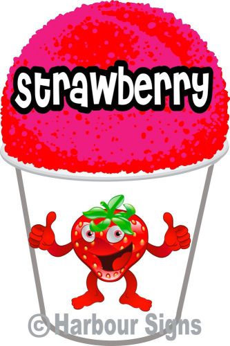 Strawberry Shaved Shave Ice Sno Cone Italian Ice Decal 7&#034; Concession Food Truck