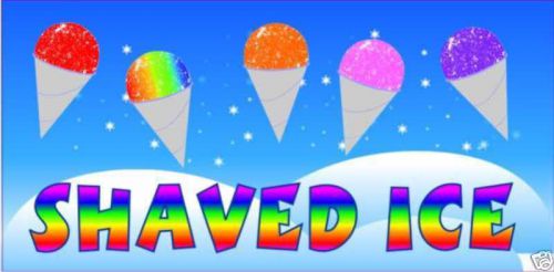 Shaved Ice Concession Trailer Cart Menu Sign Decal 18&#034;