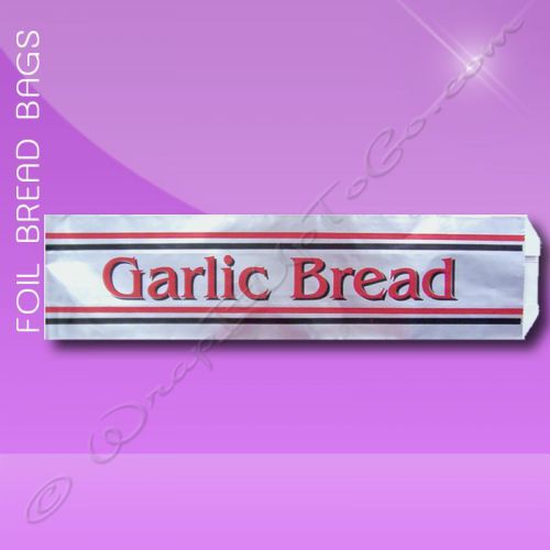Foil bread bags – 5-1/4 x 3-1/4 x 20 – printed garlic bread for sale