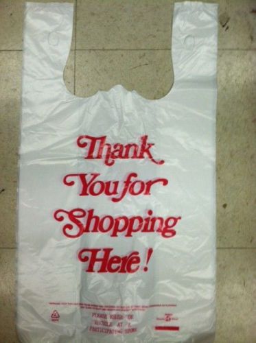 600ct Large 1/6 Plastic T-shirt Grocery Bags - 18mic - Thank you for shopping