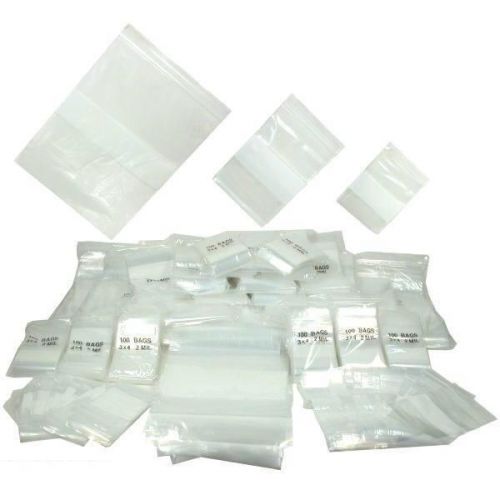 3000 Resealable Poly Bags White Band 3 Sizes