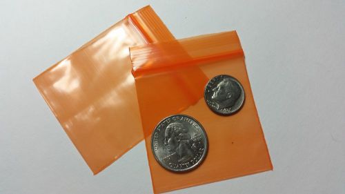 2020 Original Apple 2.5mil Mini Ziplock Baggies (2&#034; x 2&#034;) (1pk/100bags) Orange