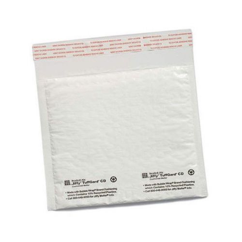 25/box sealed air jiffy tuffgard self-seal cd/dvd cushioned mailer 7.25x8 white for sale