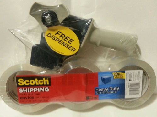 Scotch packing tape 3 rolls +dispenser