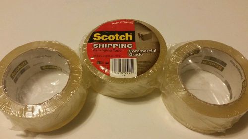 Scotch 3750 Shipping Tape, Clear, 3.1 mil, 1.88&#034; x 54.6 Yd., Pack of 3 Rolls