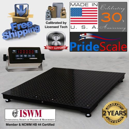 New US Made &amp;Calibrated NTEP 5000lb 48&#034;x48&#034; Floor/Pallet Scale US Made Indicator