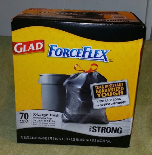 Made in the USA Glad forceflex draw string 33 gal 70 ct X Large kitchen bags
