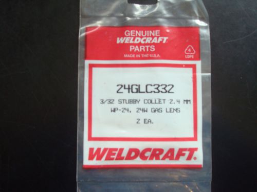 WeldCraft 24GLC332 3/32 Stubby Collet 2.4mm wp-24, 24W Gas Lens 2 pack