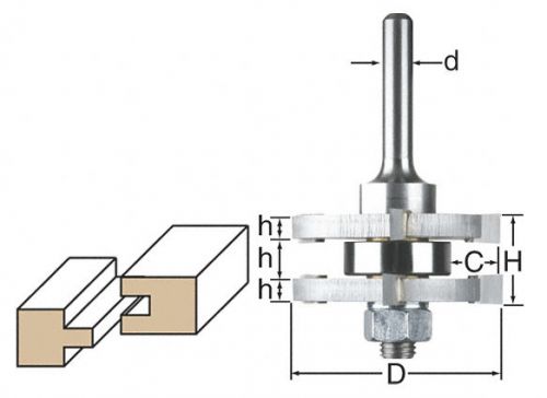 Porter Cable Tongue and Groove Router Bit 1/4&#034; Shank 3/4&#034; Depth