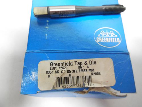 GREENFIELD M7 x 1 Metric EM-Stainless Steel Gun Tap Plug Spiral Point EDP 72621