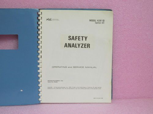 Neurodyne-Dempsey Manual 431F-1D (Option 01) Safety Analyzer OPR/SVC Man. w/Sch.