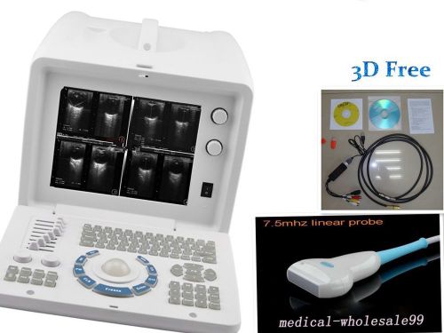 Portable ultrasound machine scanner + linear probe / trancduer + 3d sw ce% fda for sale